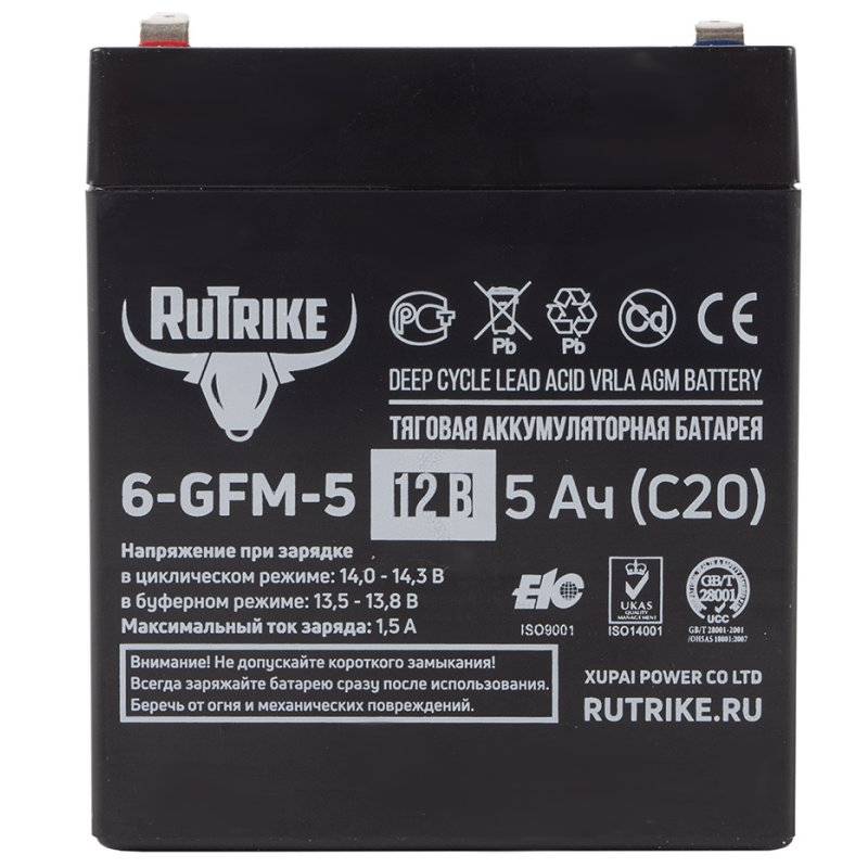 Аккумуляторная батарея RuTrike 6-GFM-5 