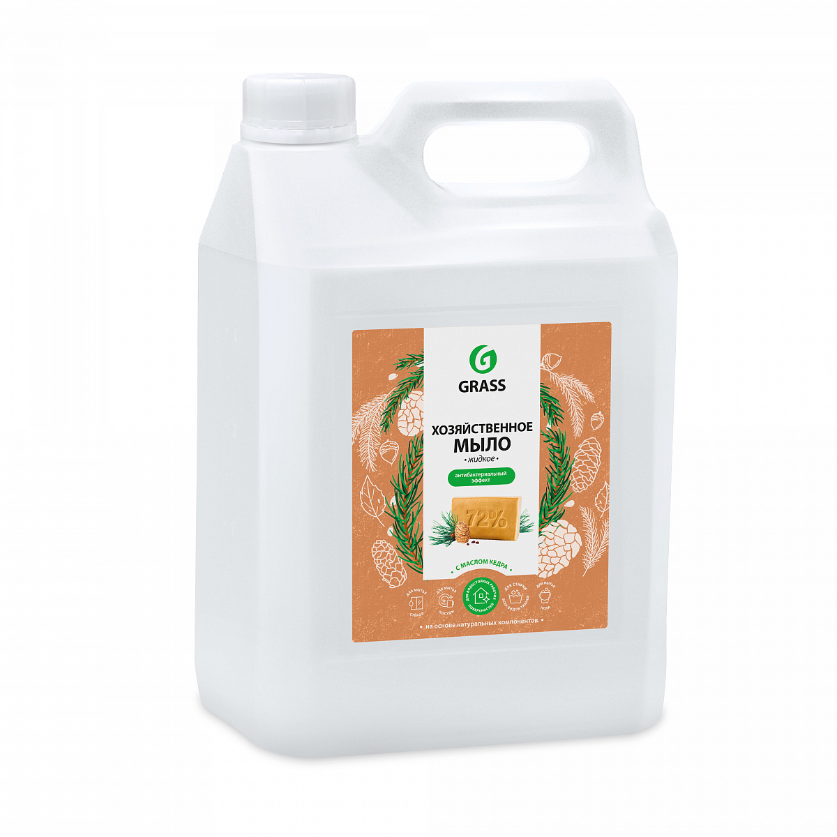 Мыло жидкое хозяйственное Grass, с маслом кедра (5 кг) (125581) 