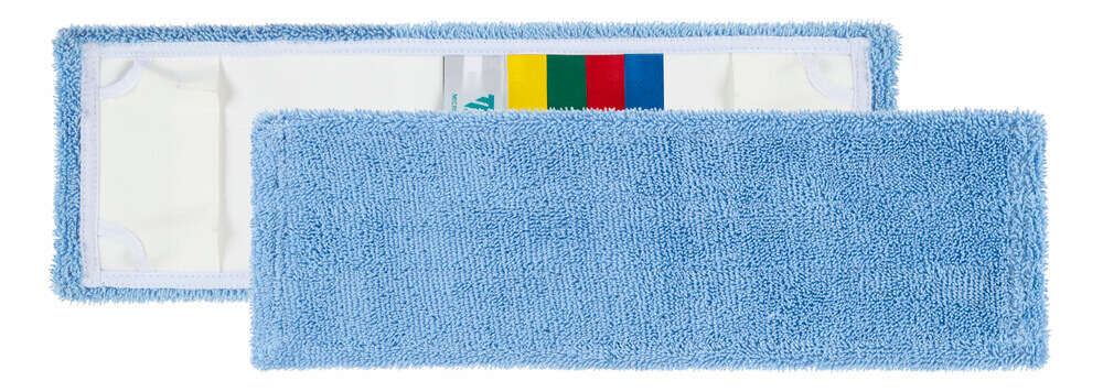 Моп для влажной уборки Microblue с кармашками, для гладких полов, микроволокно голубой , 40*13 см (00000665) 
