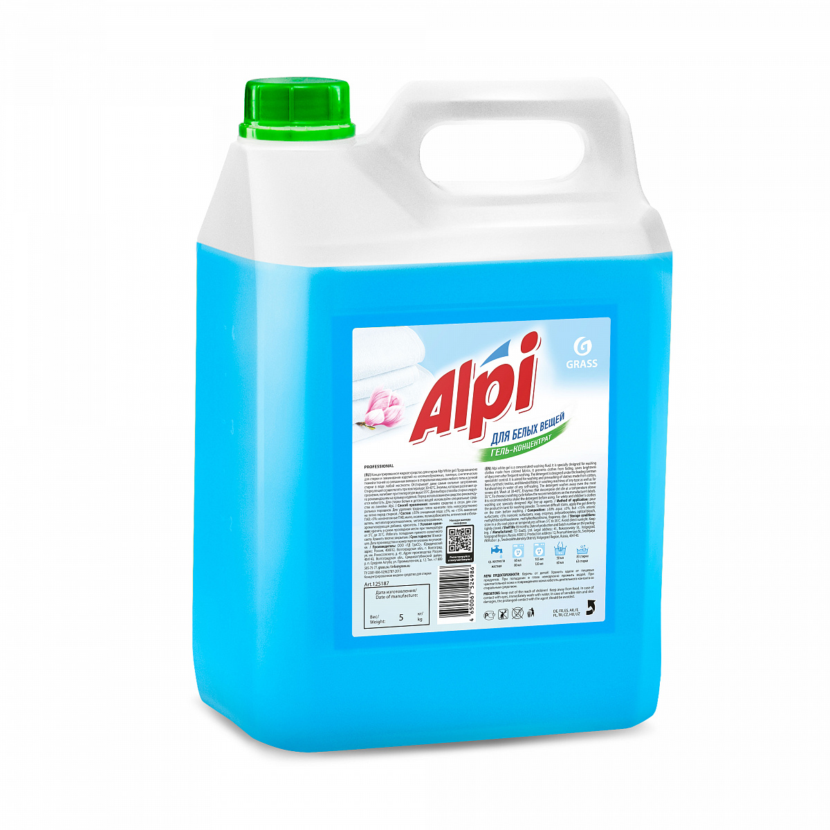 Гель-концентрат для белых вещей Grass Alpi White gel (5 кг) (125187) 