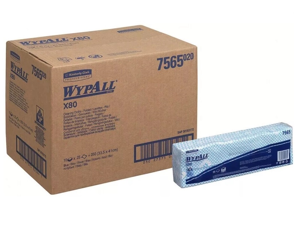 Протирочные салфетки WypAll Х80, 10 упак*25 шт