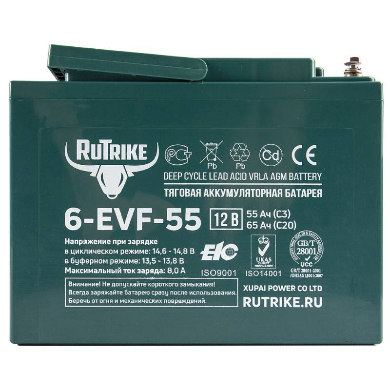 Аккумуляторная батарея RuTrike 6-EVF-55 
